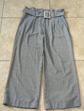 Black & White Houndstooth Wide Leg Jeans